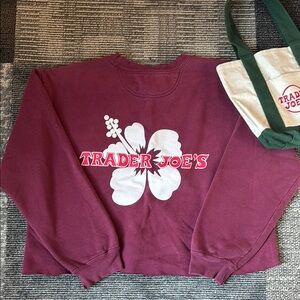 Crew🌺 Sweater - maroon LARGE
